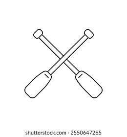 Paddel-Symbol, Vektor. Ruderillustrationszeichen. Rudersymbol oder -logo.