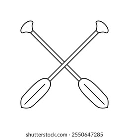 Paddel-Symbol, Vektor. Ruderillustrationszeichen. Rudersymbol oder -logo.