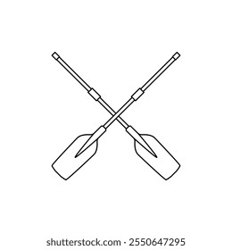 Paddel-Symbol, Vektor. Ruderillustrationszeichen. Rudersymbol oder -logo.