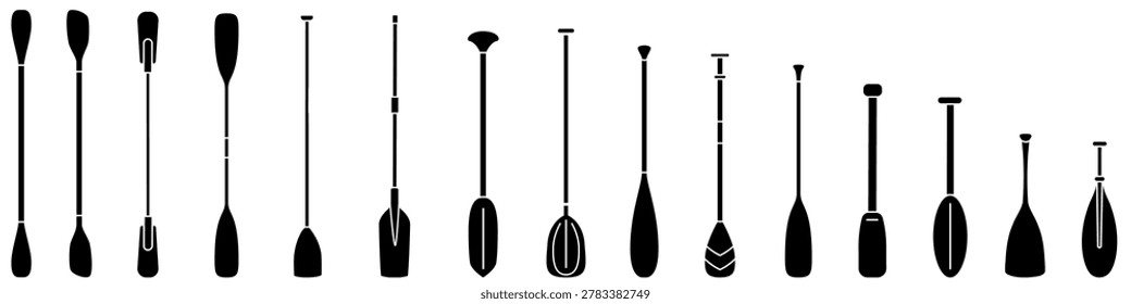 Paddle icon vector set. Oar illustration sign collection. Rowing symbol or logo.