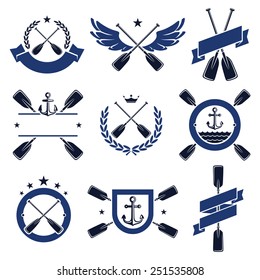 paddle labels and elements set. Vector