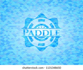 Paddle light blue emblem. Mosaic background