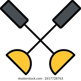 Paddle Line Filled Vector Icon Design