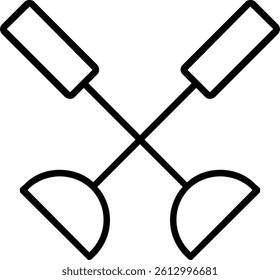 Paddle Line Vector Icon Design