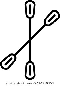 Paddle Line Vector Icon Design