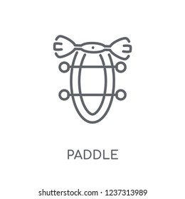 Paddle linear icon. Modern outline Paddle logo concept on white background from camping collection. Suitable for use on web apps, mobile apps and print media.