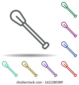 Paddle in multi color style icon. Simple thin line, outline vector of seaside icons for ui and ux, website or mobile application