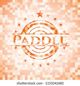 Paddle orange mosaic emblem with background