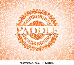 Paddle orange mosaic emblem with background