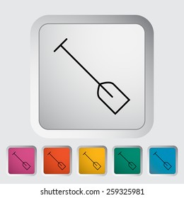 Paddle. Outline icon on the button. Vector illustration.