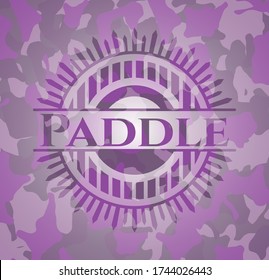 Paddle pink camo emblem. Vector Illustration. Detailed. 