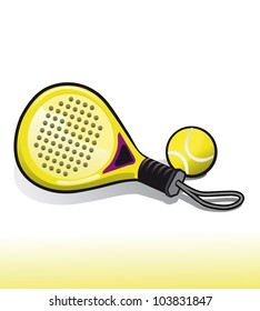 paddle racket & ball ready to play