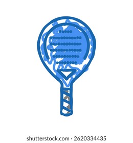 paddle racket ícone doodle esboço vetor. paddle sinal de raquete. ilustração símbolo isolado