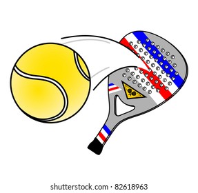 Paddle racket hitting a ball