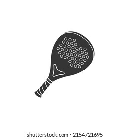 Paddle Racket Icon Silhouette Illustration. Sports Vector Graphic Pictogram Symbol Clip Art. Doodle Sketch Black Sign.