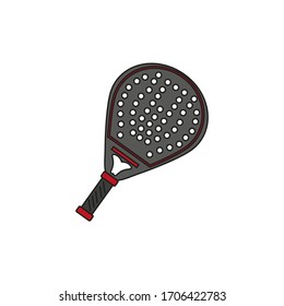 paddle racket on white background vector