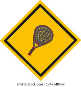 paddle racket on white background vector