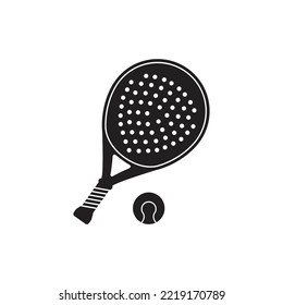 paddle racket on white background vector