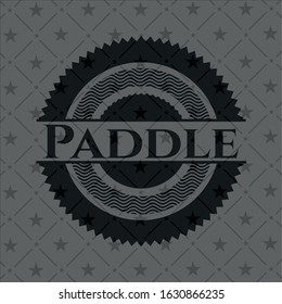 Paddle realistic dark emblem. Vector Illustration. Detailed.