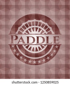 Paddle red seamless emblem or badge with geometric pattern background.