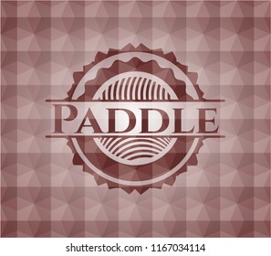 Paddle red seamless emblem with geometric background.