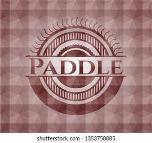 Paddle red seamless polygonal badge.