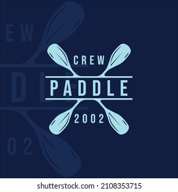 paddle or rowing logo vintage vector illustration template icon graphic design. kayak or canoe equipment for adventure sport travel and business