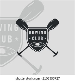 paddle or rowing logo vintage vector illustration template icon graphic design. kayak or canoe equipment for adventure sport travel and business with badge