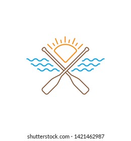 Paddle, sea, sun icon vector symbol