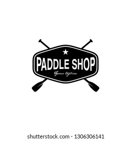 paddle shop boat kayak vector logo design