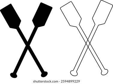 Paddle Silhouette Icon Design On White Background