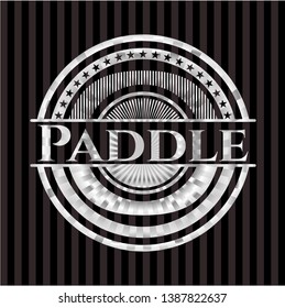 Paddle silver badge. Vector Illustration. Mosaic.