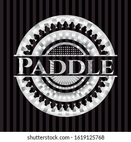 Paddle silver badge. Vector Illustration. Mosaic.