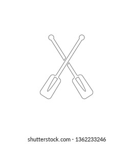 Paddle. simple flat vector icon illustration. outline line symbol - editable stroke