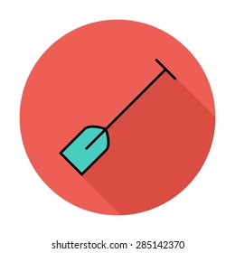 Paddle. Single flat color icon on the circle. Vector illustration.