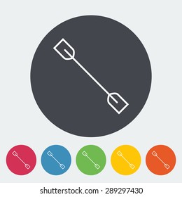 Paddle. Single flat icon on the circle button. Vector illustration.