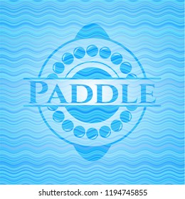 Paddle sky blue water style badge.