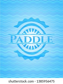 Paddle sky blue water wave emblem. Vector Illustration. Detailed.