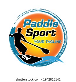 Paddle Sport Logo Illustration Vector.