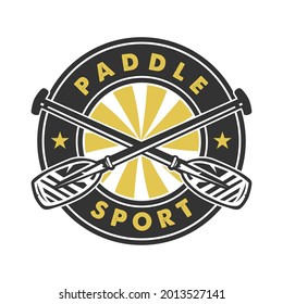 Paddel Sport Logo Illustration Vector Vintage Design.
