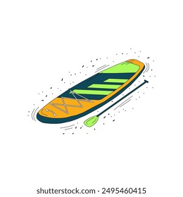 Paddle, summer holidays on the water, water sports. the logo and the icon of the dashboard in the vector.	