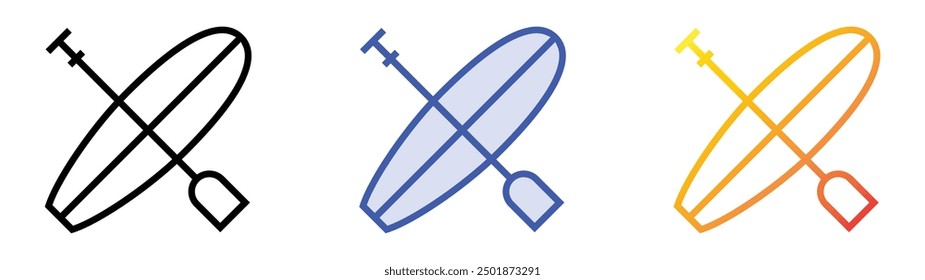 paddle surf icon. Linear, Blue Fill and Gradient Style Design Isolated On White Background