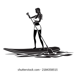 Paddle Surfing, Female Water Sport