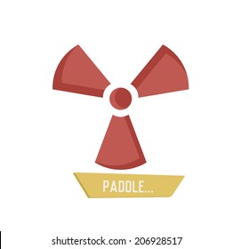 Paddle symbol on white background,Retro colour concept,clean vector 