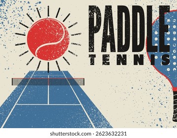 Paddle Tennis typographical vintage grunge style poster design. Retro vector illustration.