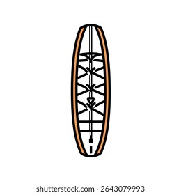 Paddleboard flutua em fundo vazio mostrando design detalhado