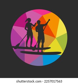 Paddleboard graphic for use as a template for flyer or for use in web design.