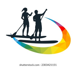 Paddleboard graphic for use as a template for flyer or for use in web design.