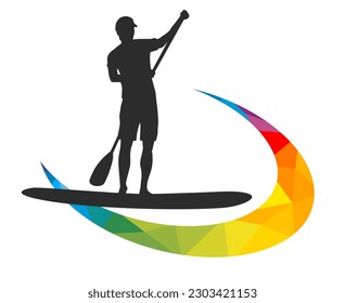 Paddleboard graphic for use as a template for flyer or for use in web design.