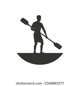 Paddleboard Icon on White Background - Simple Vector Illustration